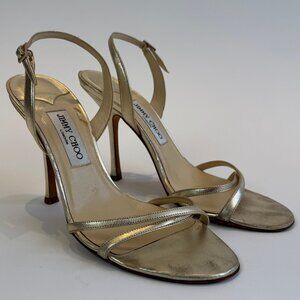 Jimmy Choo Gold Strappy Sandals, EU 40